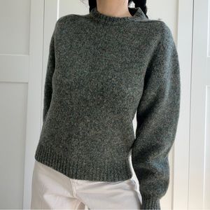 Vintage Lands End fuzzy sweater forest green S